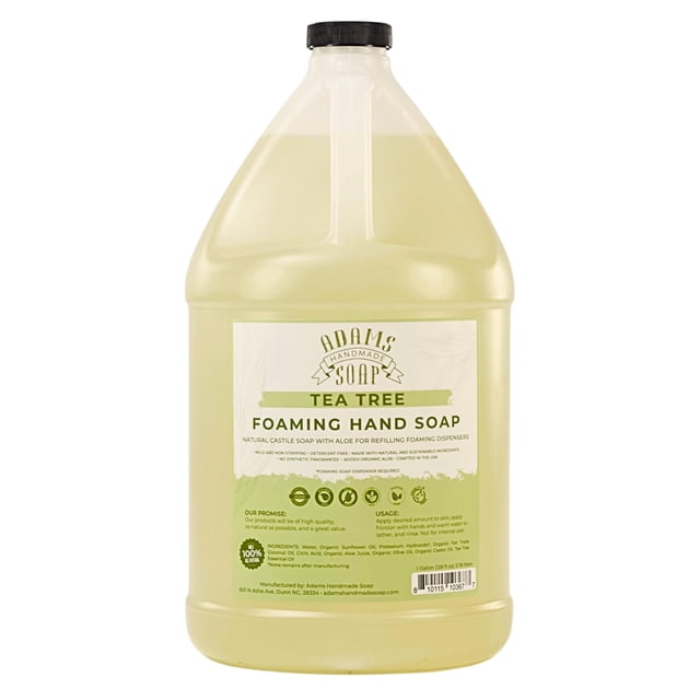 Adams Jabón hecho a mano Jabón líquido espumoso 1 galón - Árbol de té