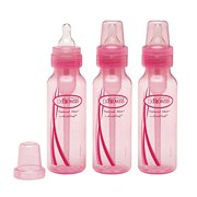 Angle View: Dr. Brown's Baby Bottles Original Natural Flow 8 Oz. - Pink - 3 Pack
