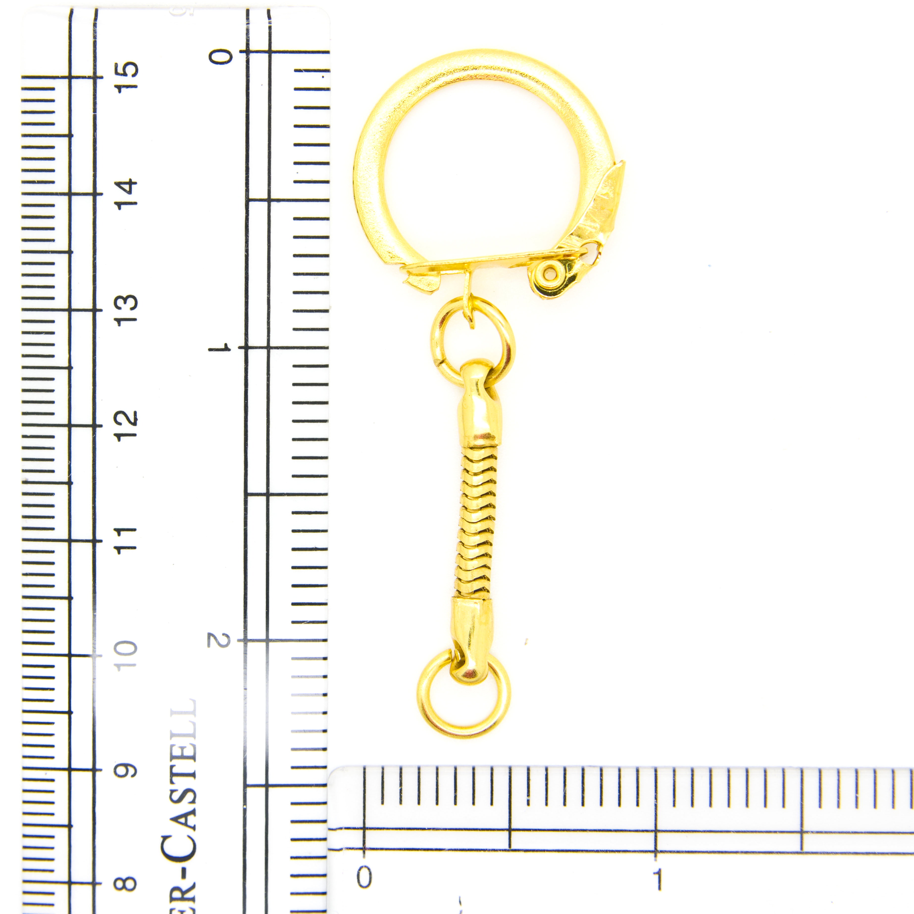 Gold Key Chains Snake Chain with Snap End and Jump Ring for Craft Findings - Pack of 1000
