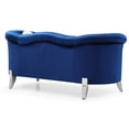 thumbnail image 4 of Passion Furniture PF-G0611A-L Vine 73 in. Round Arm Velvet Straight Sofa in Blue, 4 of 5