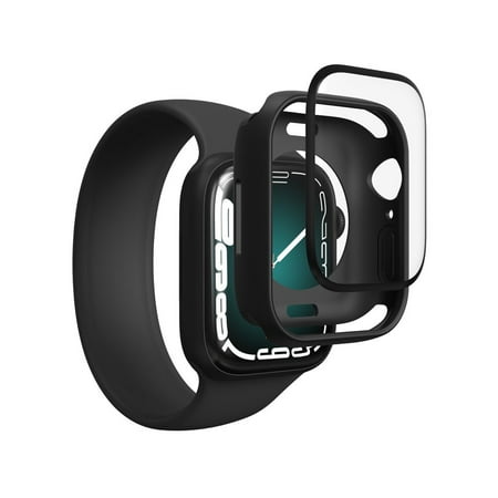 ZAGG - InvisibleShield GlassFusion+ 360 Flexible Hybrid Screen Protector + Bumper for Apple Watch Series 7 41mm - Black