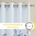 thumbnail image 6 of Blue Blooms Floral Kitchen Curtains Window Panels, Spring Flowers Botanical Blue Ombre Insulated Window Treatment Curtain, Grommet Curtains for Bedroom/Living Room/Bathroom, 2 Piece 42"Wx84"L, 6 of 8