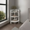 thumbnail image 3 of Depot E-Shop Akutan Side Table with 3 Shelves, 3 Legs, White, 3 of 6