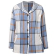 thumbnail image 1 of Veste Imperméable pour Femmes, Veste Surchemise à Carreaux Boutonnée Manches Longues Tenues Automne 2024, 1 of 5
