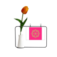 thumbnail image 1 of Una sorprendente simetría. Tarjeta de jarrón artificial de tulipanes, 1 of 3