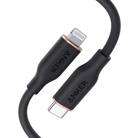 UPC: 0194644062583 | Anker Powerline III Flow USB C Fast PD Charging Cable 3/6ft Silica Gel Lightning Cable [Black]
