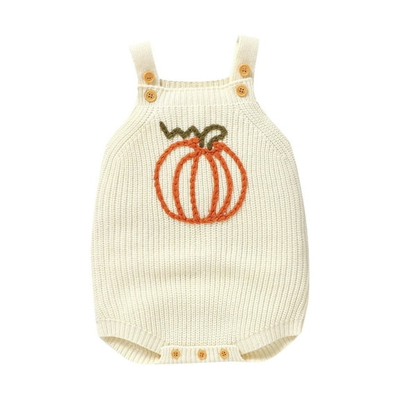 FYDUU Baby Boys Halloween Onesies Bodysuits One-Pieces Hand Embroidered Pumpkin Soft Romper For Toddler Adorable Comfort 3-6 Months