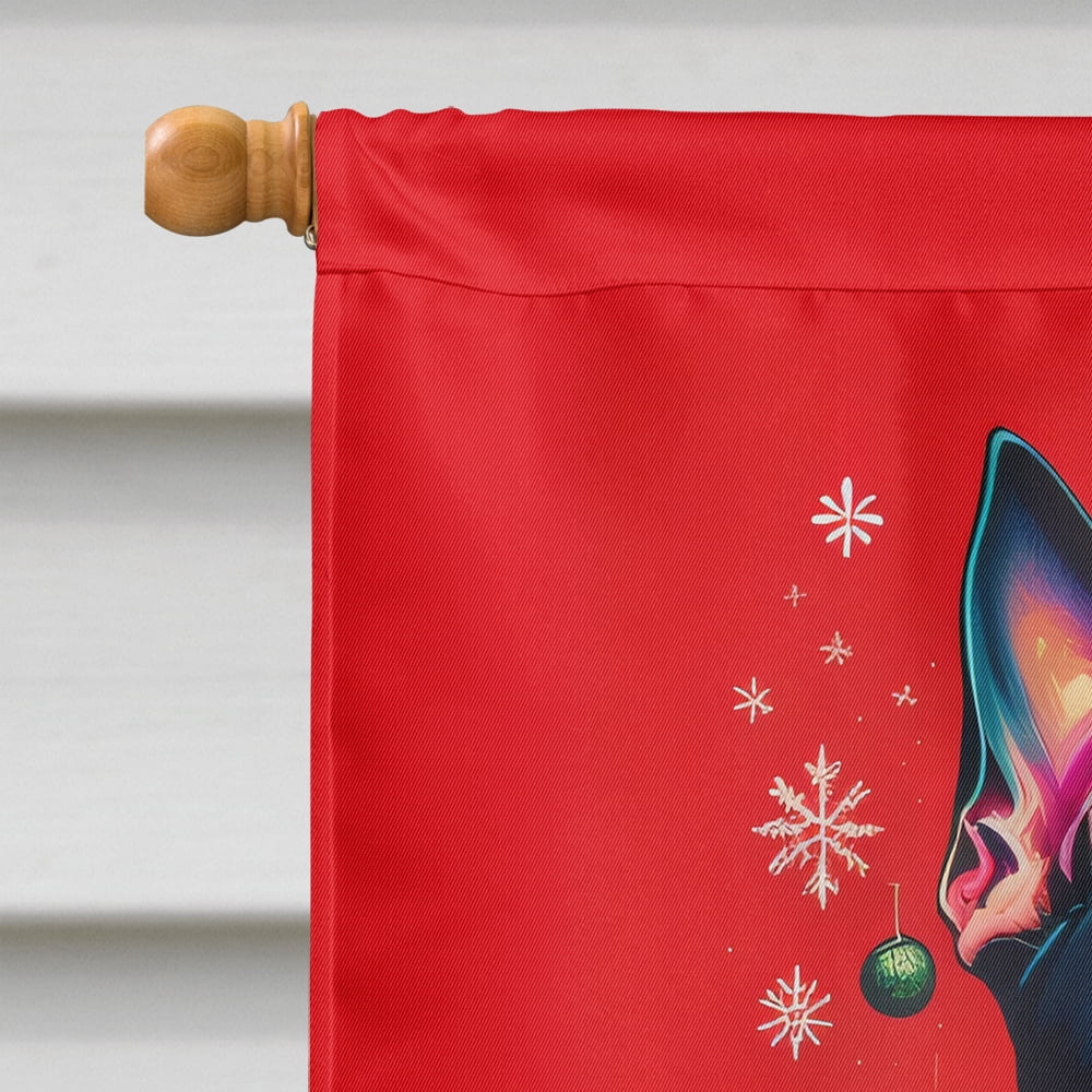 Caroline's Treasures DAC3027CHF Staffordshire Bull Terrier Holiday Christmas House Flag Large Porch Sleeve Pole Decorative Outside Yard Banner Artwork Wall Hanging, Polyester, House Size, Multicolor