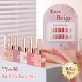 thumbnail image 2 of Set de esmaltes en gel Double Rhythm, 6 unidades, 15 ml, del mismo color, rosa y beige, 2 of 9