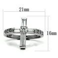 thumbnail image 2 of High polished (no plating) Stainless Steel Ring with AAA Grade CZ in Clear for Women Clear Stone Color Style TK2871 Size 6, 2 of 4