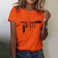 thumbnail image 2 of Dadaria T-Shirt Femme Orange Manches Courtes Col Rond Attrape-Rêves Été 2TG, 2 of 6