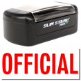 thumbnail image 1 of Slim Pre-Inked Official Stamp, Slim 1444, Ultra Slim Design, Impression Size 1/2" by 1-3/4", Up to 25,000 Impressions - Red Ink, 1 of 10