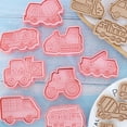 thumbnail image 4 of Juego de moldes para coche, 8 piezas, moldes para galletas con relieve impreso, adecuados para fiestas de cumpleaños infantiles, 4 of 5
