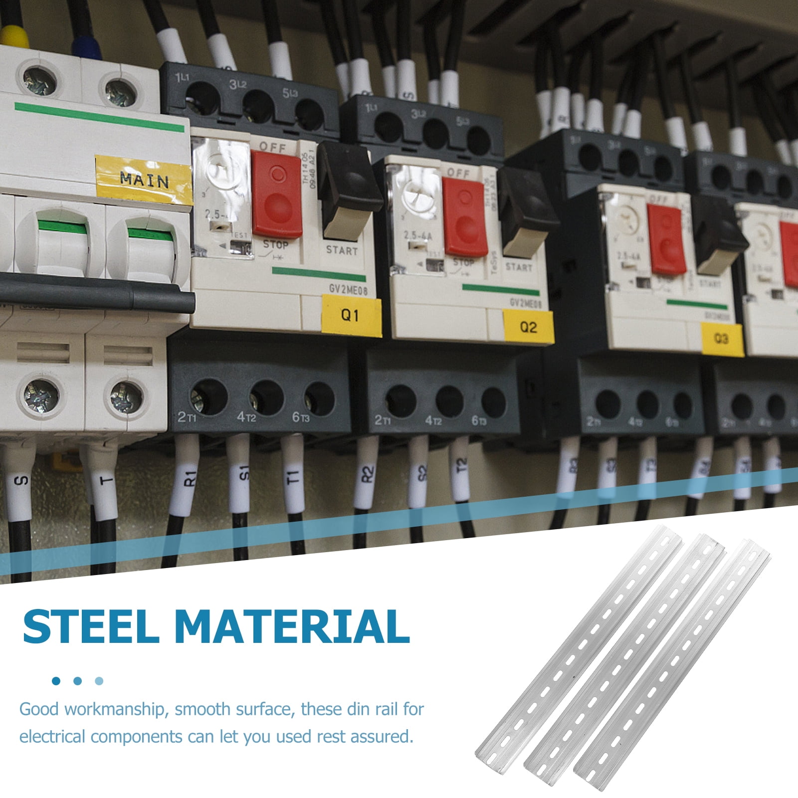 3 Pcs C45 Rail Aluminum Din Rail Machinery Din Rails Steel Zinc Plated Rohs Long Din Rail Electric Din Rail