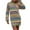 QR1-Green, variant on Meichang Colorful Striped Knit Sweater Dresses for Women Fall Winter Long Sleeve Crewneck Short Sweater Dresses