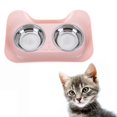 thumbnail image 6 of Dog Bowls Double Stainless Steel and Food Bowls with Non-Slip Station, Pet Feeder Bowls for Puppy Medium - Pink, 6 of 8