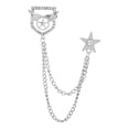 thumbnail image 5 of Men Brooch Suit Pin Metal Tie Clips Hat Scarf Tie Pins Chain Tassel with Rhinestone Exquisite Accessory Handmade Argent, 5 of 10