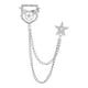 thumbnail image 5 of Broche de estrella con placa de cuello de traje para hombre, pin decorativo para camisa, insignia con borla y cadena fácil Argén, 5 of 8