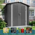 thumbnail image 5 of Gizoon 6' x 4' Outdoor Storage Metal Shed with Double Lockable Doors, Galvanized Garden Tool House, Dark Gray, 5 of 9