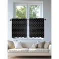 thumbnail image 4 of Black Morocco Tier Curtains 36 Inch Length,Sheer Curtains for Bedroom Living Room Window Geometric Leaf Diamond Lattice Abstract Voile Drapes Kitchen Curtains Small Half Window 27.5"x36" 2 Panels, 4 of 7