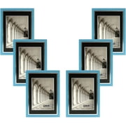 Studio 500 Sleek Collection 6-Opening 8 by 10-Inch Photo Frames, Blue