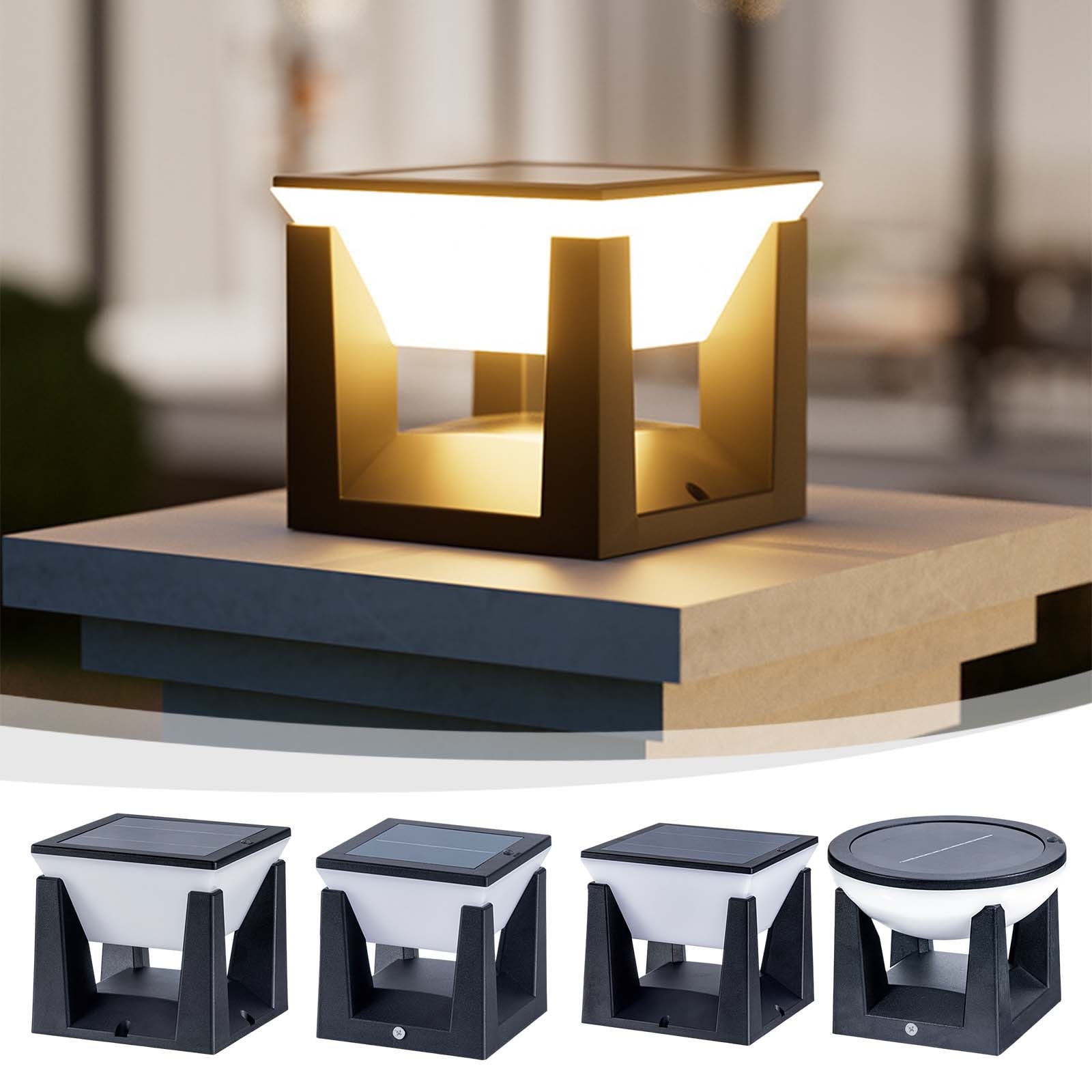 Solar Post Light, Outdoor Waterproof for Garden, Modern Led Column Lights for Villa Fence, Solar Powered Post Lamp with Warm Light