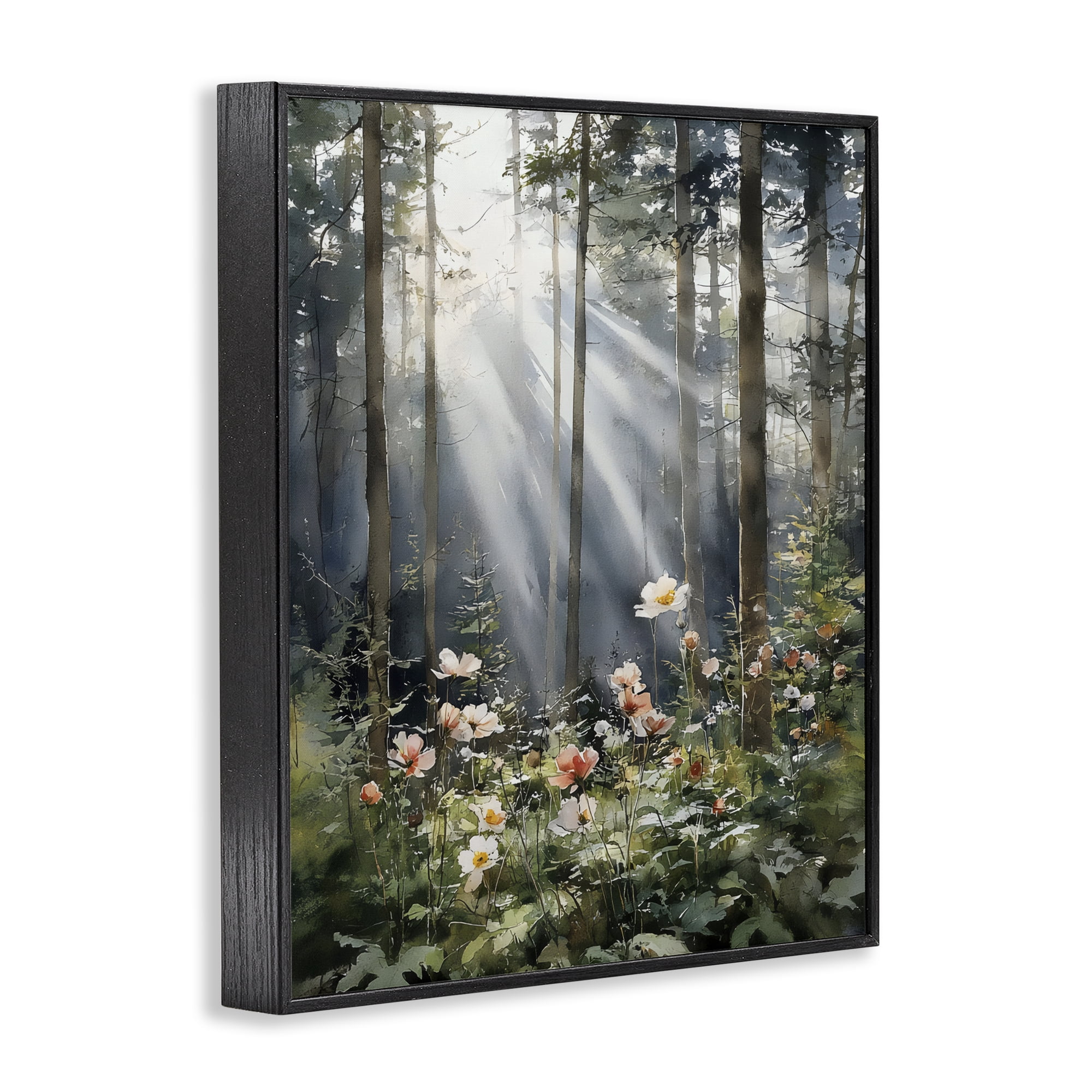 Stupell Industries Sunlit Woods In Morning Black Framed Giclee Art, design by Franklyn Gregory