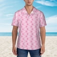 thumbnail image 2 of Pofeuu Breast Cancer Awareness5 Print Hawaiian Shirt for Men Sleeves Casual Button Down Summer Beach Dress Shirts T-Shirts,Large, 2 of 7