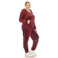 thumbnail image 2 of White Mark Women's Plus Size 2 Piece Velour Tracksuit Set, 2 of 5