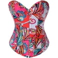 thumbnail image 1 of Femmes Vintage Floral Denim Corset Bustier Top, 1 of 6