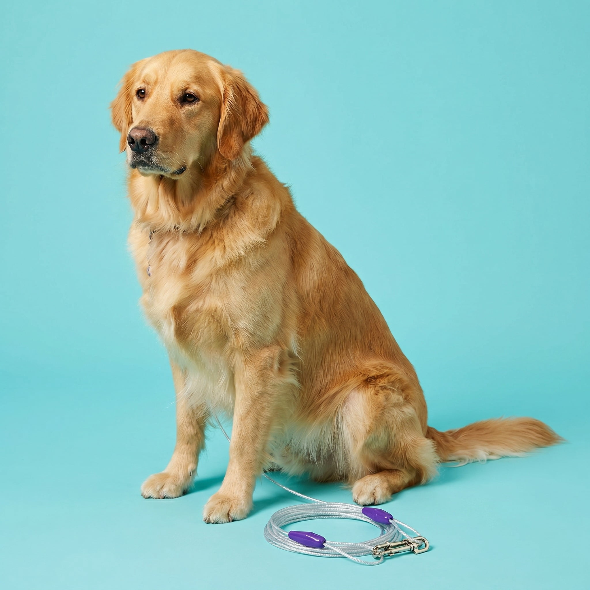 Vibrant Life Reflective Vinyl-Covered Tie-Out for Dogs, M, 40'