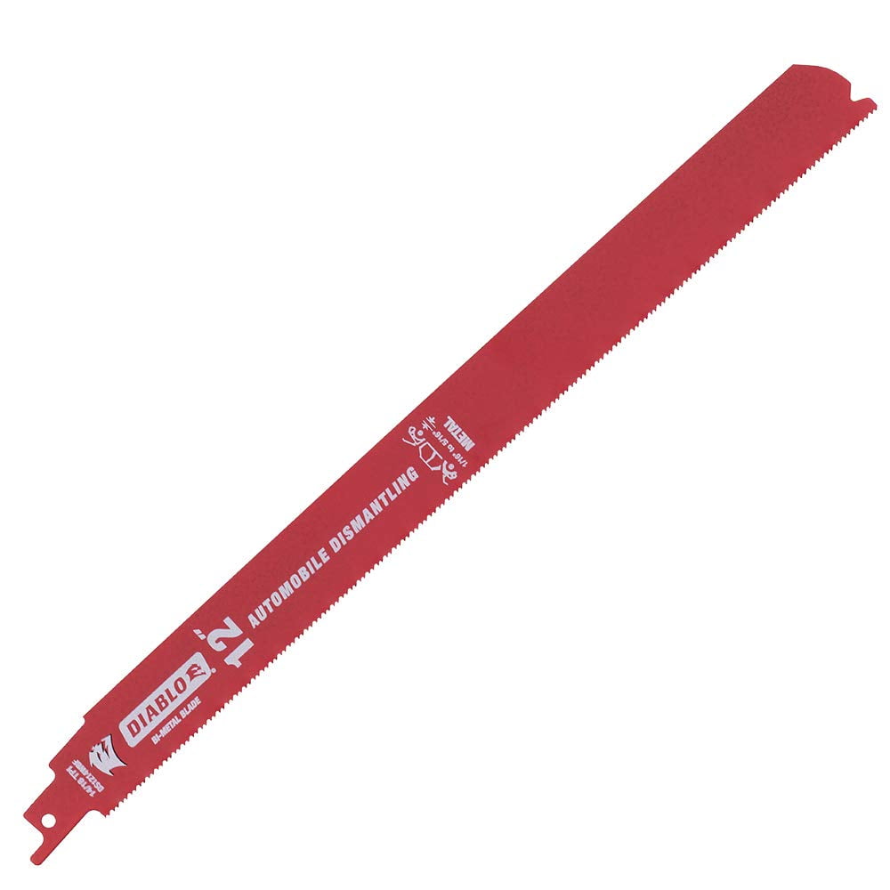 Diablo Bi - Metal Reciprocating Blades with Perma-Shield Coating for Auto Dismantling - 12" Length, Dual Tooth Design, 14/18 TPI, 25-Pack - DS1214WBF25 CA2