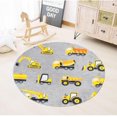 thumbnail image 4 of TEMBR Round Rug,Trucks Large Non Slip Super Soft Plush Area Rug for Kids Room Playroom Nursery Bedroom, Educational Washable Circular Floor Mat for Home Room Decorative(31.5"), 4 of 7