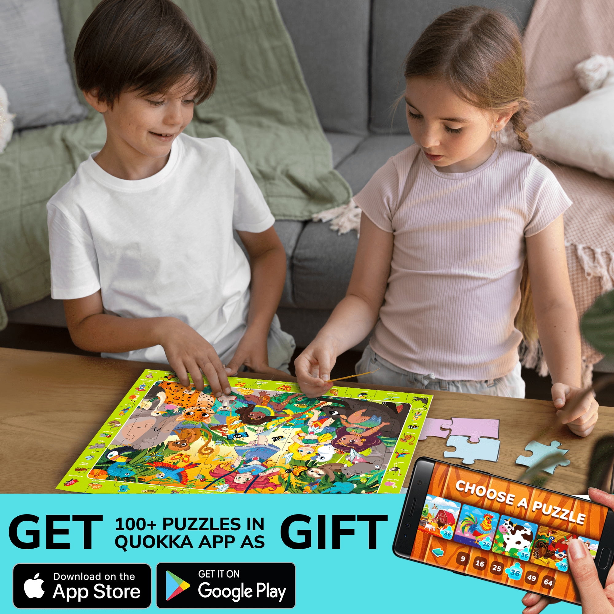 Quokka Puzzles for Kids Ages 4-6 - Jigsaw Toddler Puzzles Ages 3-5 - 60 Piece Search and Find Unicorn Mermaid Fairy Puzzles
