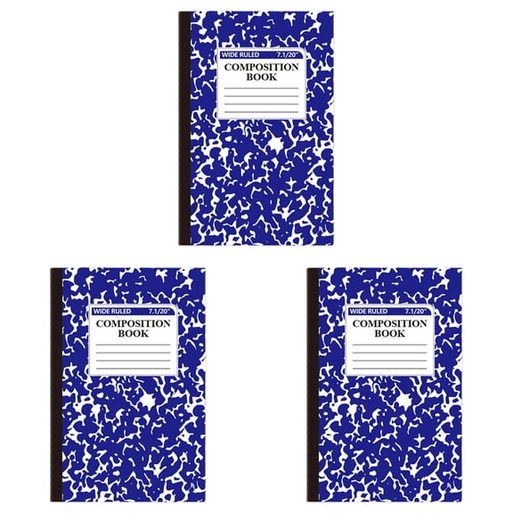 College Ruled Composition Notebook,Cuadernos De Composicion,Marble Composition Book, Wide Ruled Notebook, Hardcover Journal, Sewn Binding Writing Notebook, Note Taking Book,Classroom Must Haves 3pc
