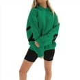 thumbnail image 3 of Sudaderas con Capucha de Moda para Mujer, Sudaderas Holgadas de Gran Tamaño, Camisetas de Larga, Corte Holgado. Verde M, 3 of 8