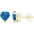 thumbnail image 2 of NYS Jewellrs 14K Yellow Gold Plated 925 Sterling Silver 1.50 Ct Heart Cut Blue Topaz Wedding Engagement Push Back Stud Earring's For Women's, 2 of 3