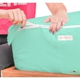 thumbnail image 3 of Zip-On Fitted Sheet Set - Designed for Mattresses with Up to 8" Inch Deep Pockets - Includes 1 Fitted Sheet Base and 2 Zip-On Sheets Full Size - 600 TC - Aqua Blue Color, 3 of 4