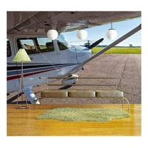 wall26 - Image of a Small Private Airplane Waiting for take Off - Removable Wall Mural | Self-Adhesive Large Wallpaper - 66x96 inches