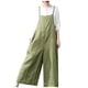 thumbnail image 1 of Gibobby pantalones siameses de pierna ancha mono oversize pantalones bib bib Tirantes de mujer con pantalones pantalones de verano overoles Pantalones de talla grande(Verde， XXXL), 1 of 5