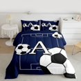 thumbnail image 2 of Castle Fairy Initial Alphabet A Boy Bedding Comforter Set 2pcs,Soccer Gamer Twin Comforter Sets Microfiber,Sport Theme Breathable Bedding Set,Breathable Home Decor,Reversible, 2 of 8
