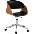 thumbnail image 5 of Armen Living Julian Chaise de Bureau Moderne en Similicuir Noire, 5 of 5