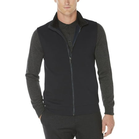 Perry Ellis Mens Zip-Front Textured Outerwear Vest