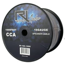 RI Audio 16 Gauge Speaker Wire CCA Car Audio Home Theater 1000 Ft Spool Flexible Casing Zip