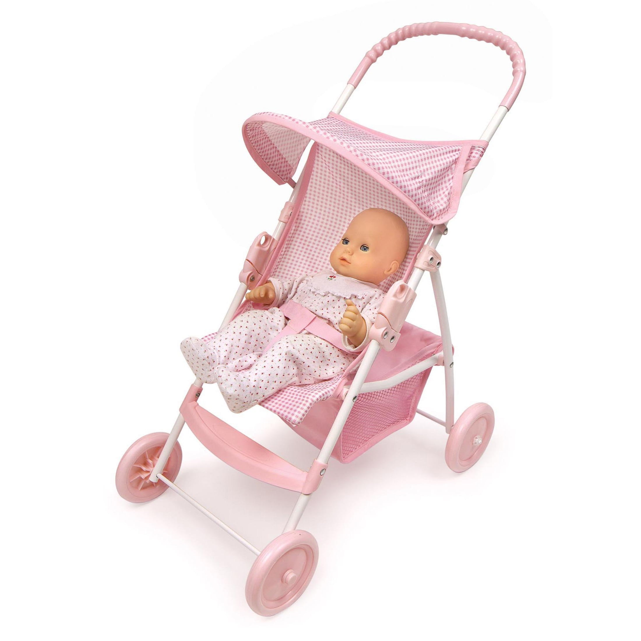 Folding Doll Umbrella Stroller - Pink/Gingham