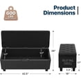 thumbnail image 2 of Favory 43 Inches Storage Ottoman Bench, Upholstered Tufted End of Bed Storage Bench, Large Ottoman Foot Rest with Legs, Load up to 800 lb, for Living Room, Bedroom, Entryway, Black, 2 of 10