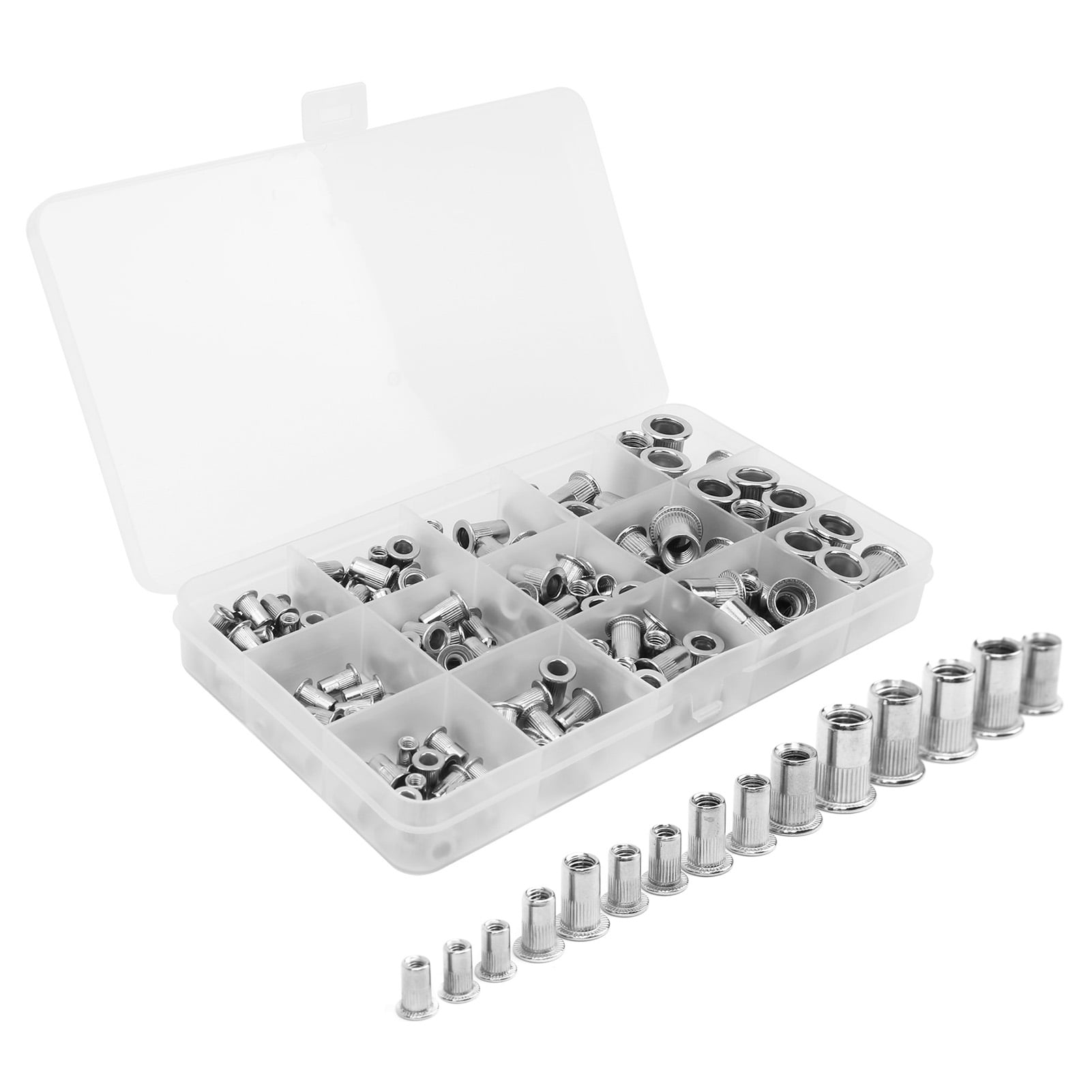 Cergrey 150PCS Stainless Steel Vertical Grain Rivet Insert Nut Set M3