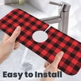 thumbnail image 6 of Faucet Mat for Kitchen Sink, Buffalo Plaid Red Black Cute Absorbent Fast Drying Kitchen Sink Faucet Mat Splash Guard, Around Faucet Draining Mat for Kitchen Sink, Bathroom Sink Mat, 6 of 8