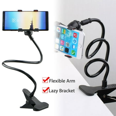 Cell Phone Desktop Stand Flexible 360° Clip Mobile Cell Phone Holder Lazy Bed Desktop Bracket Mount Stand for iPhone XS/X/8/7/6/5 Samsung Galaxy Note 9/8 LG G7/G6/G5/G4 ()