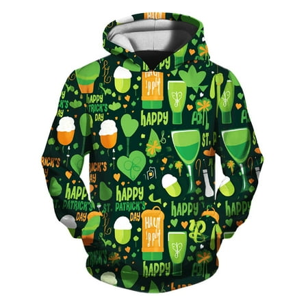 

Sweatshirts for Girls Hooded Unisex St. Patricks Day Printed Pullover with Pocket Hoodies for Kids